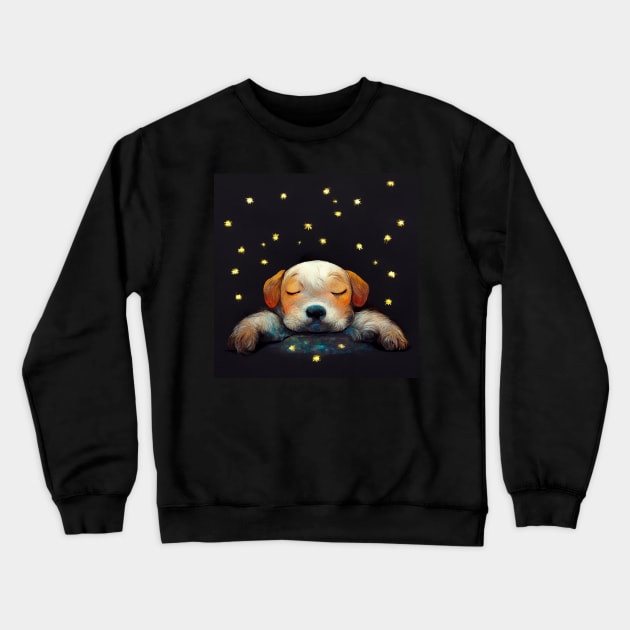 Sleeping Puppy Crewneck Sweatshirt by Kazaiart